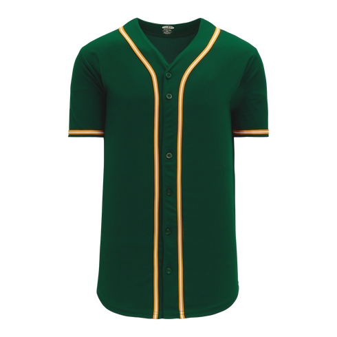 Athletic Knit Full Button Baseball Jersey with Braided Trim (BA5500)